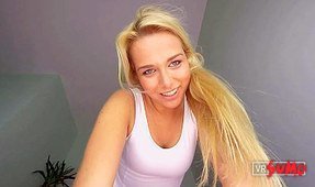VR Porn Video - Blonde Euro Girl Next Door Sits on Your Face